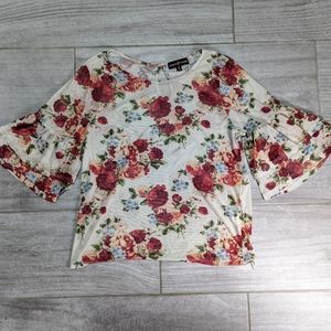 Almost Famous Women's Sheer Rose Top